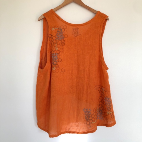 Vintage Oversized Lagenlook Beachy Coastal Summer Tank Top Size Small - Picture 8 of 14